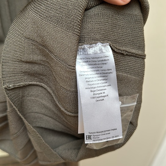 NWT Remain Birger Christensen Evial Knit Polo Dress Sz 34/ US 2 Olive - Picture 7 of 7